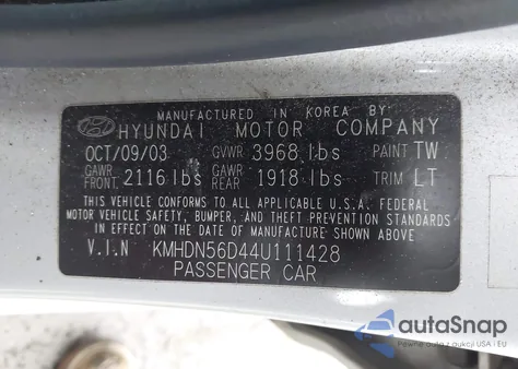 2004 Hyundai Elantra Gt из США, поврежденный, VIN KMHDN56D44U111428